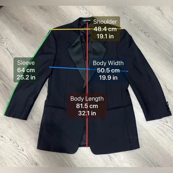 NEW VALENTINO Italy Black 2 Button 100% wool dinner tuxedo jacket Size 42 $4850 - Picture 8 of 12